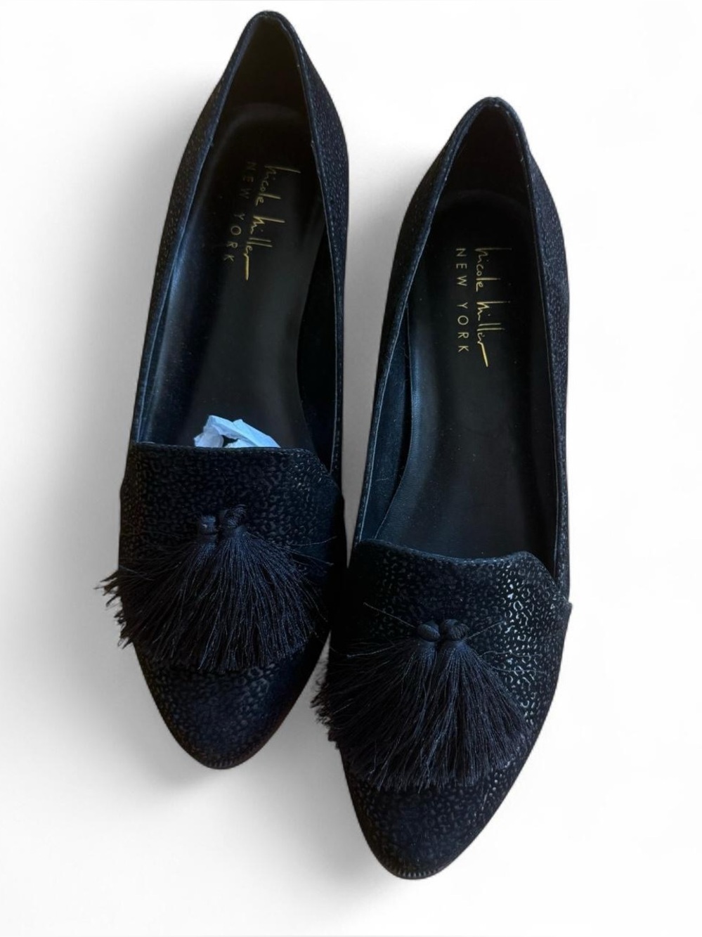 Black Velvet Slipper Loafers Size 6